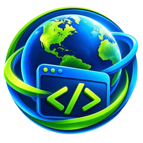 Imagem do globo terrestre com código de HTML do Ipatinga.site